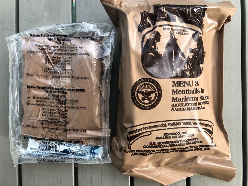 1x US DoD MRE, Menu 8,2025 > 1x MORE Hot Weather Pack 2 Kaufen auf