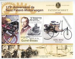 Block "Benz Patent-Motorwagen Nummer 1". Guinea-Bissau