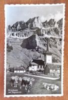 Ansichtkarte Urnerboden mit Jägerstock, belebt, Kirche, Kühe