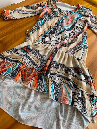 PASSPORT extravagantes Maxikleid Gr. 36 Volants Not