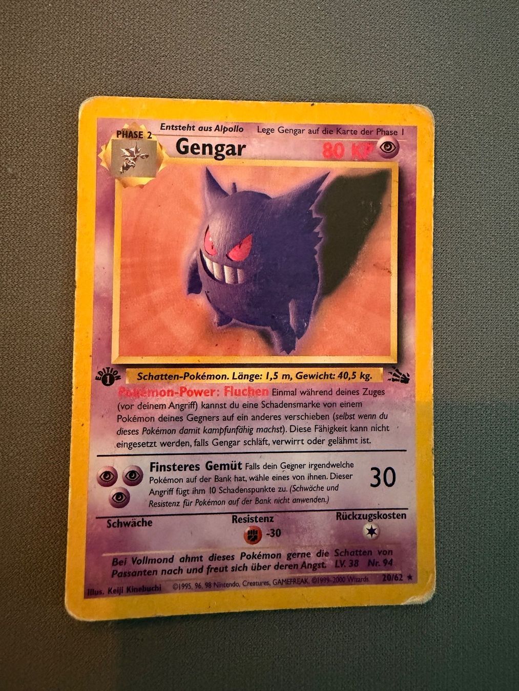 Pokémon Carte collezionabili: Pokemon Gengar 20 / 62 – Usato da untersiggenthal venduto da stephanymar