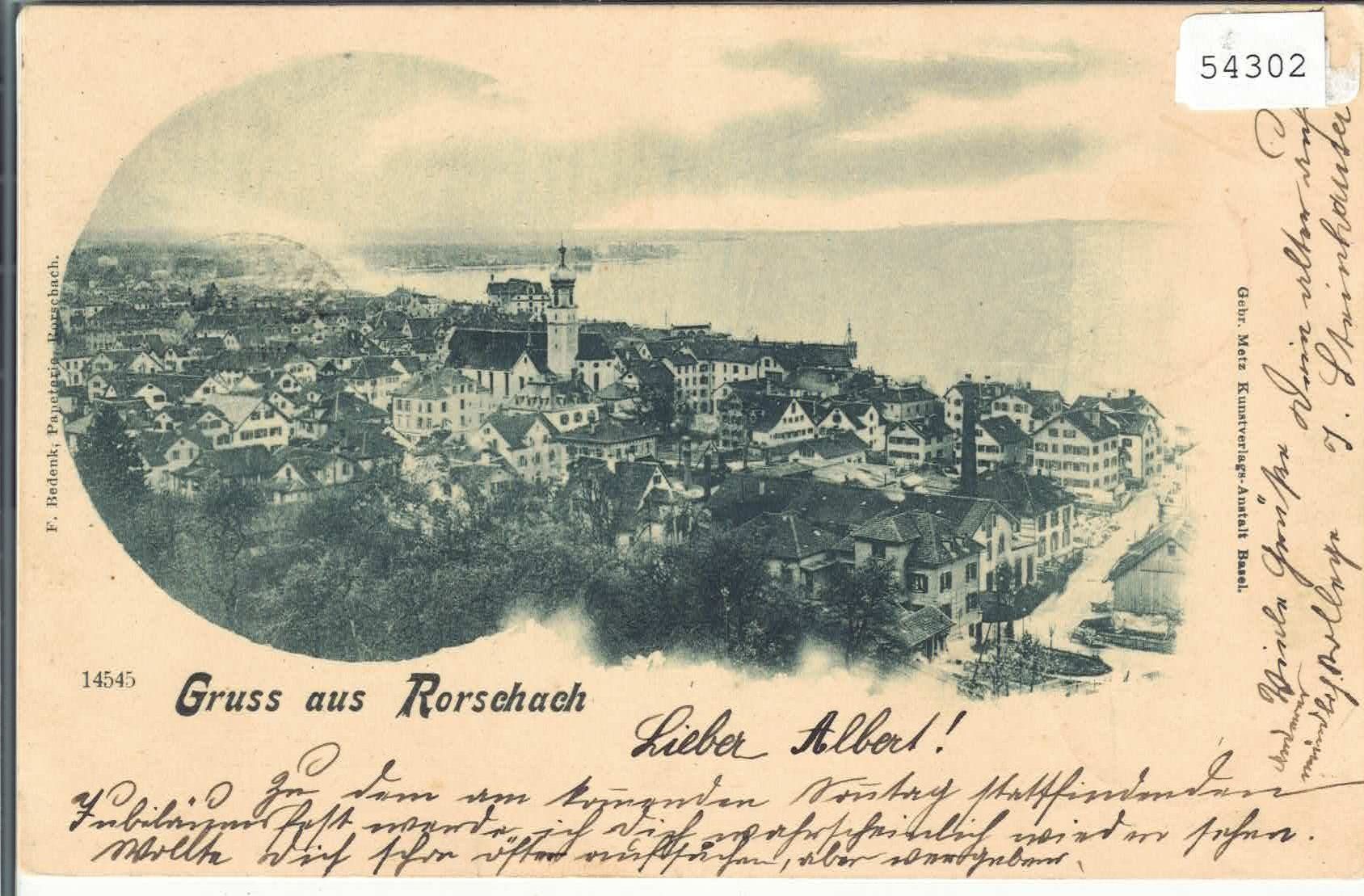 Cartoline postali: Gruss aus Rorschach - Generalansicht – Usato da Ettingen venduto da Kartenplanet