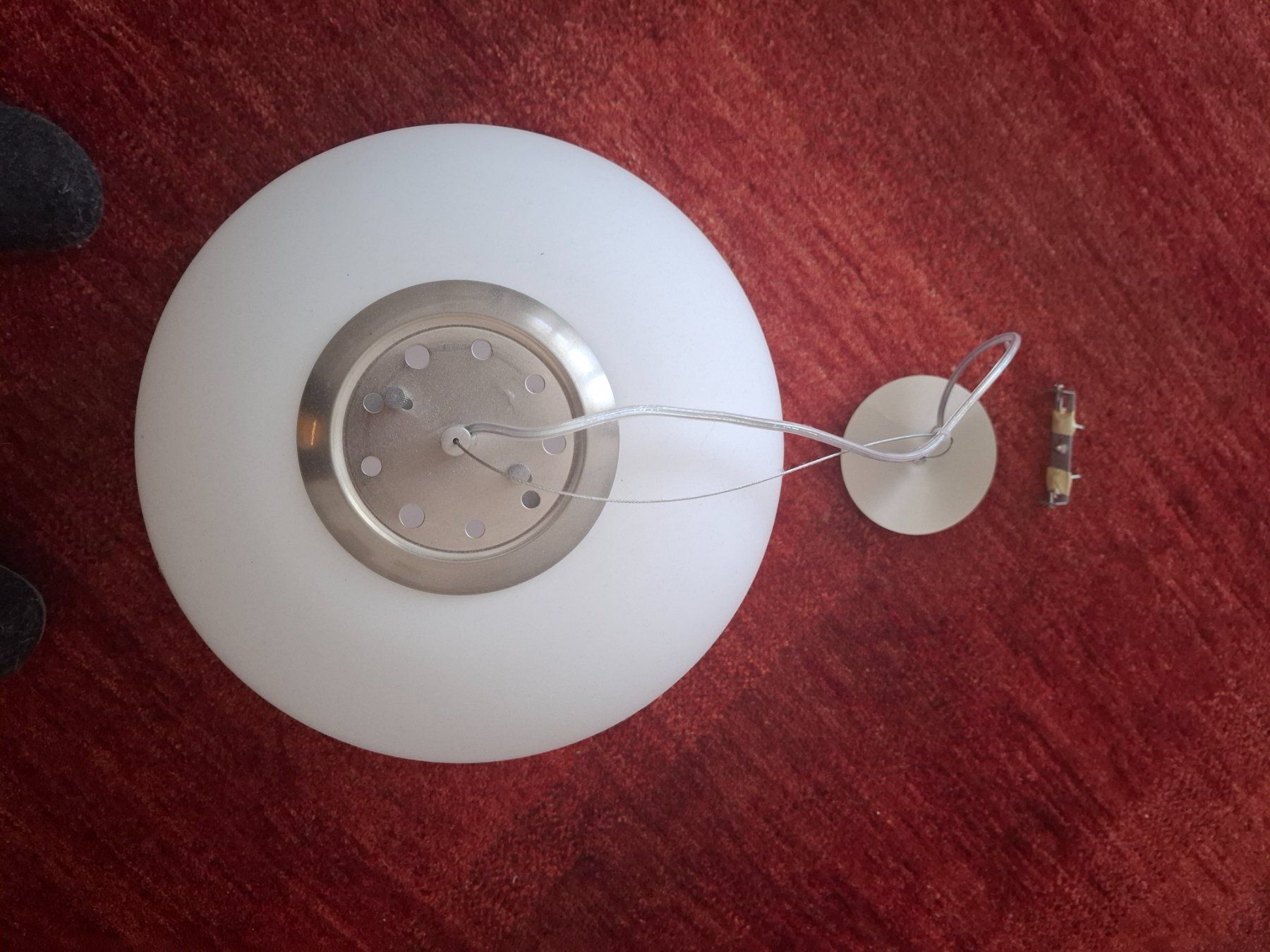 Lampadari & plafoniere: Glas-Pendelleuchte "Ginevra", rund weiss – Usato da Jegenstorf venduto da rudostra 3