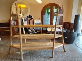 Grand meuble d'exposition rustique / Étagère double en bois