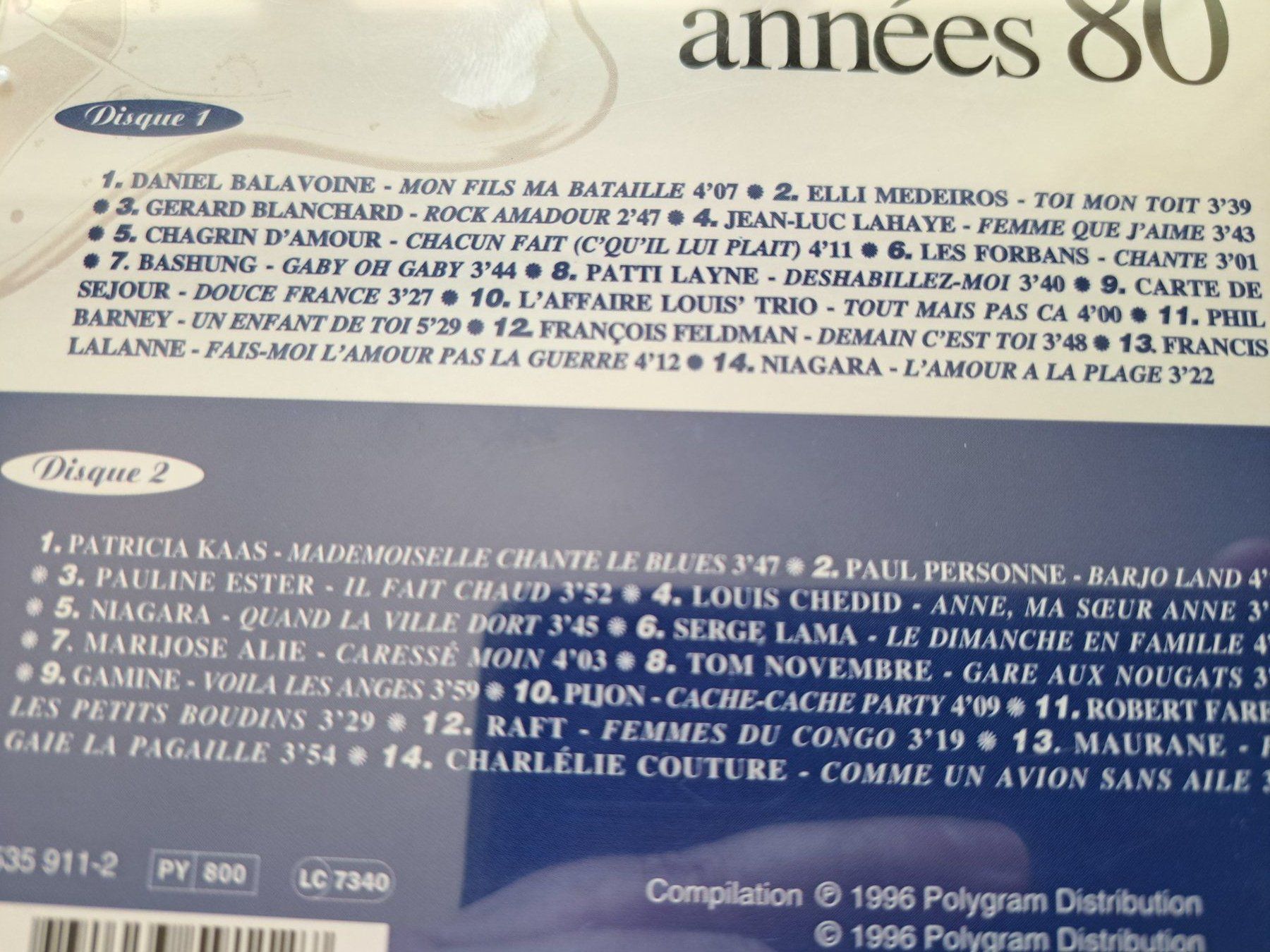 CD: 2 Cds les années 80 - 28 titres  – Usato da Pully venduto da bro_n52j 3