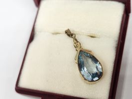 AM Gold Anhänger mit Aquamarin immitat Tropfen For
