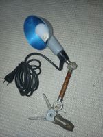 Vintage Klemmlampe mit Gelenkarm grau blau bag turgi