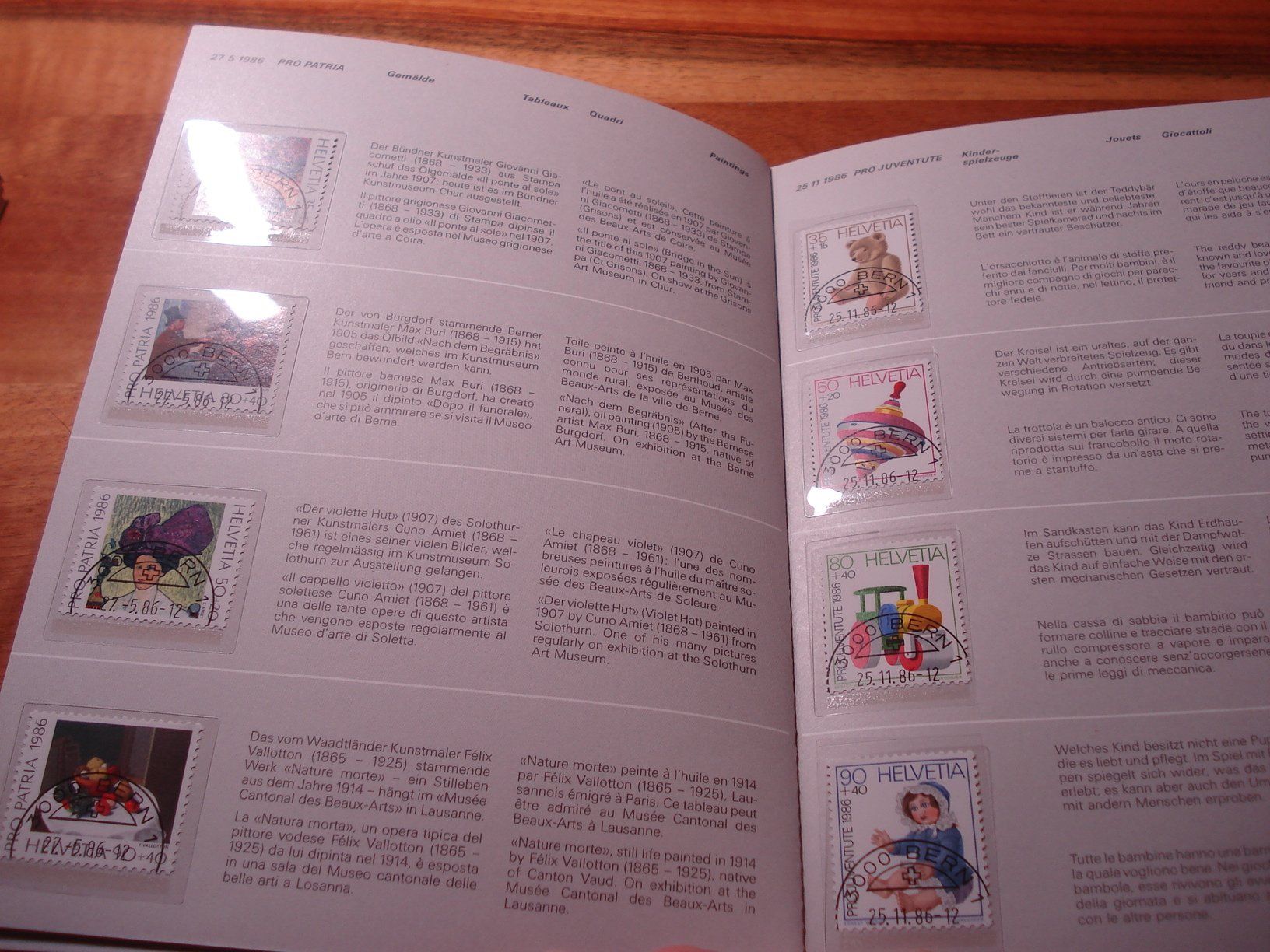 Tutti i francobolli: Jahrbuch Schweiz 1986, ET-o – Usato da Niederwil AG venduto da morostahu 3