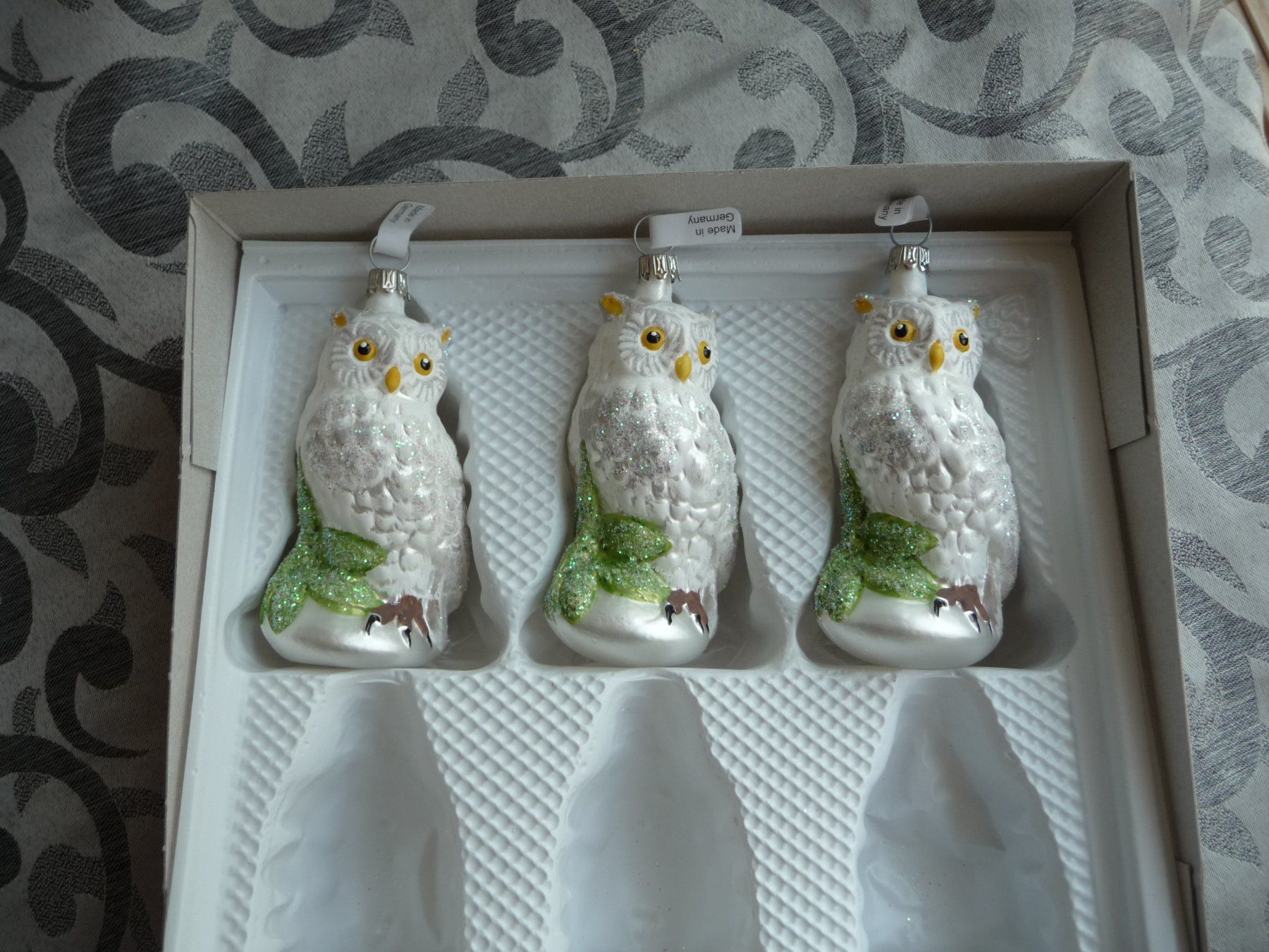 Tutte le decorazioni: 3 Eulen Eule Vogel Christbaumschmuck – Nuovo e nell'imballaggio originale da Alpnach Dorf venduto da marvo 1