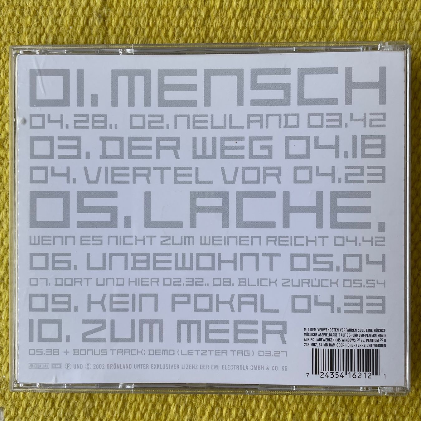 CD: GRÖNEMEYER-MENSCH – Usato da Rorschacherberg venduto da CD-Roli 1