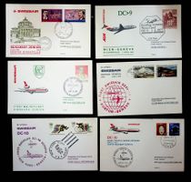 SUISSE POSTE AÉRIENNE 6 VOLS RETOUR 1973-1974 /U322