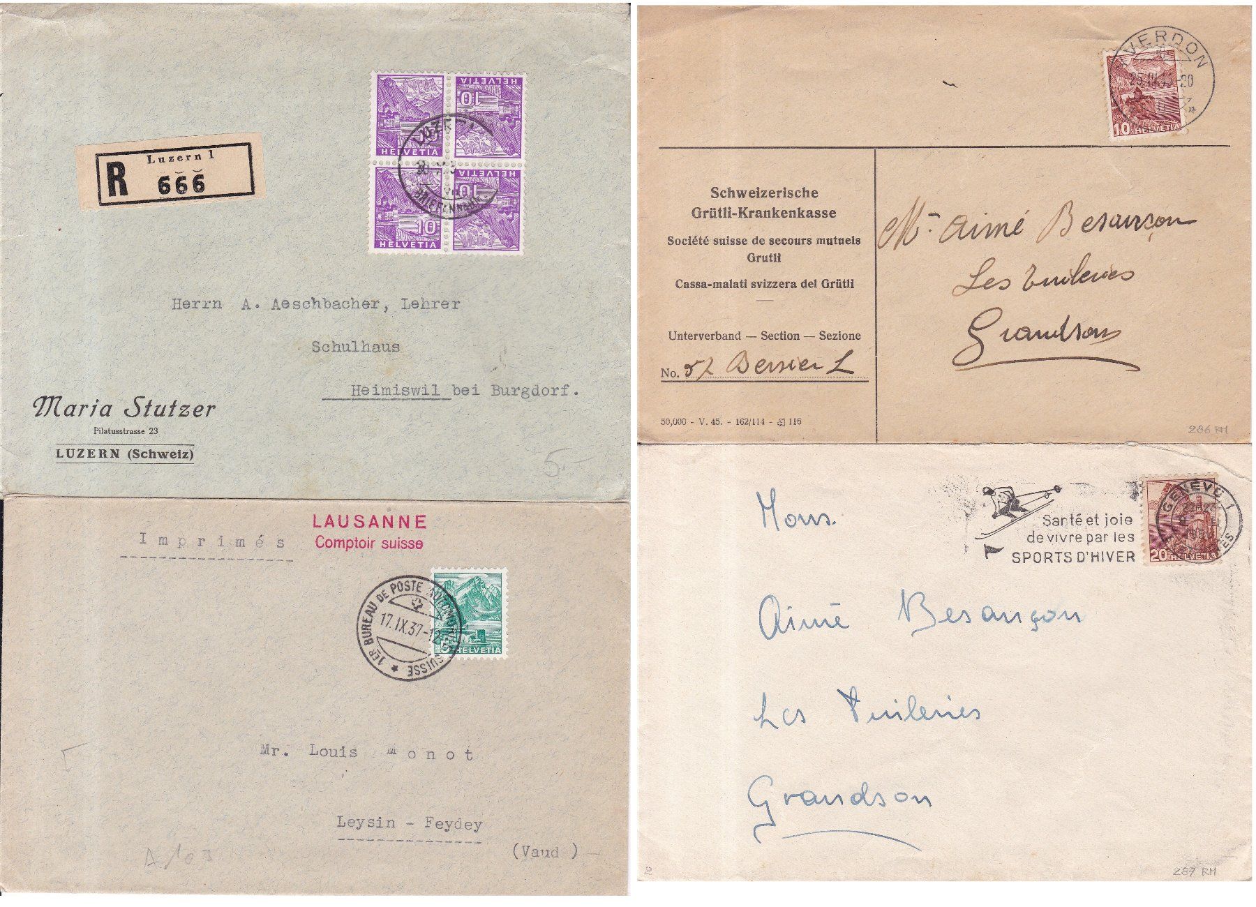 Tutti i francobolli: 42 Stk. Alte CH Briefe, FDCs, Belege – Usato da Münchwilen AG venduto da Nesar 4