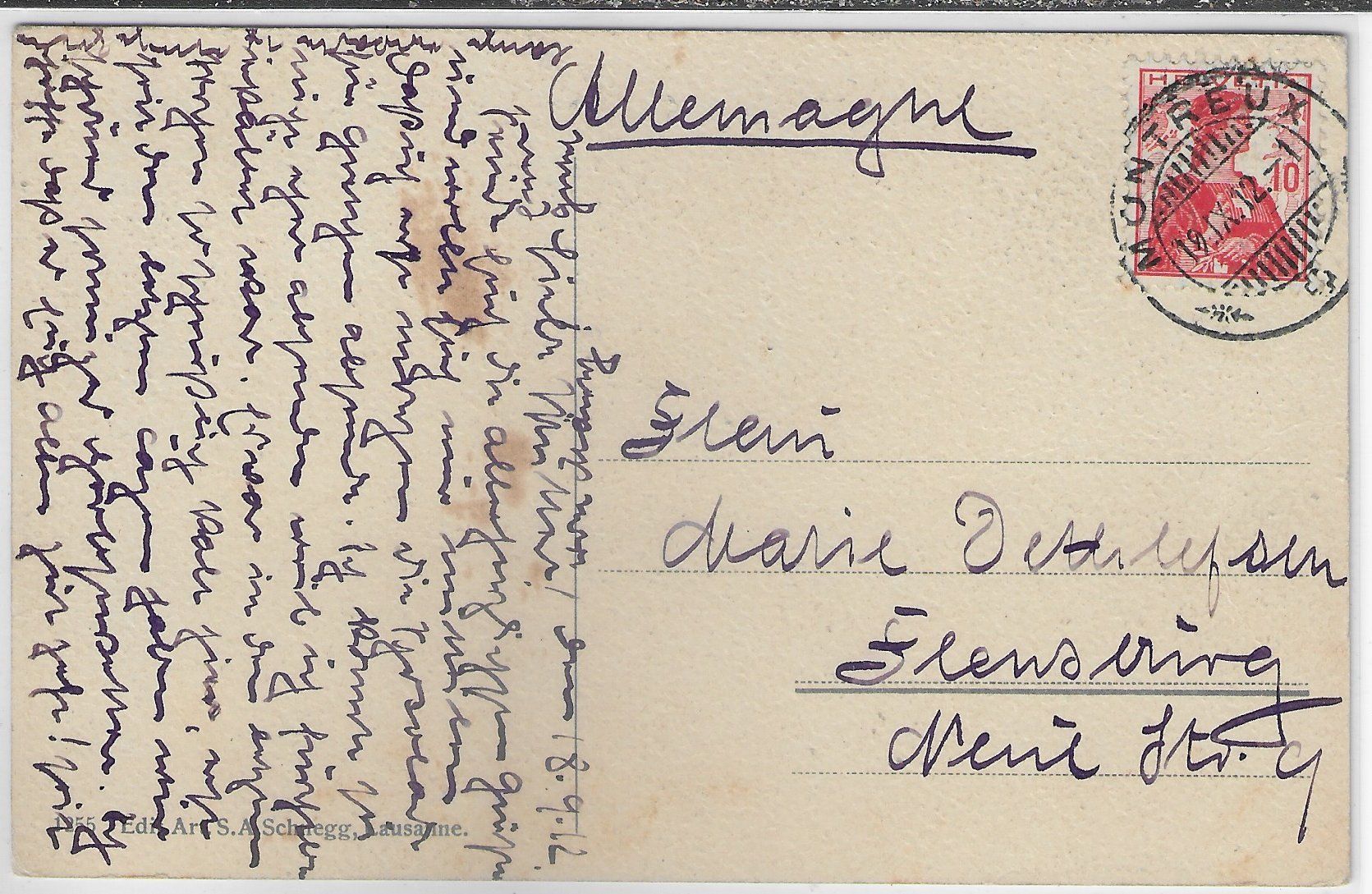 Cartoline postali: Chateau du Chatelard, Grammont et Dent d'Oche - Litho – Usato da Ettingen venduto da Kartenplanet 1
