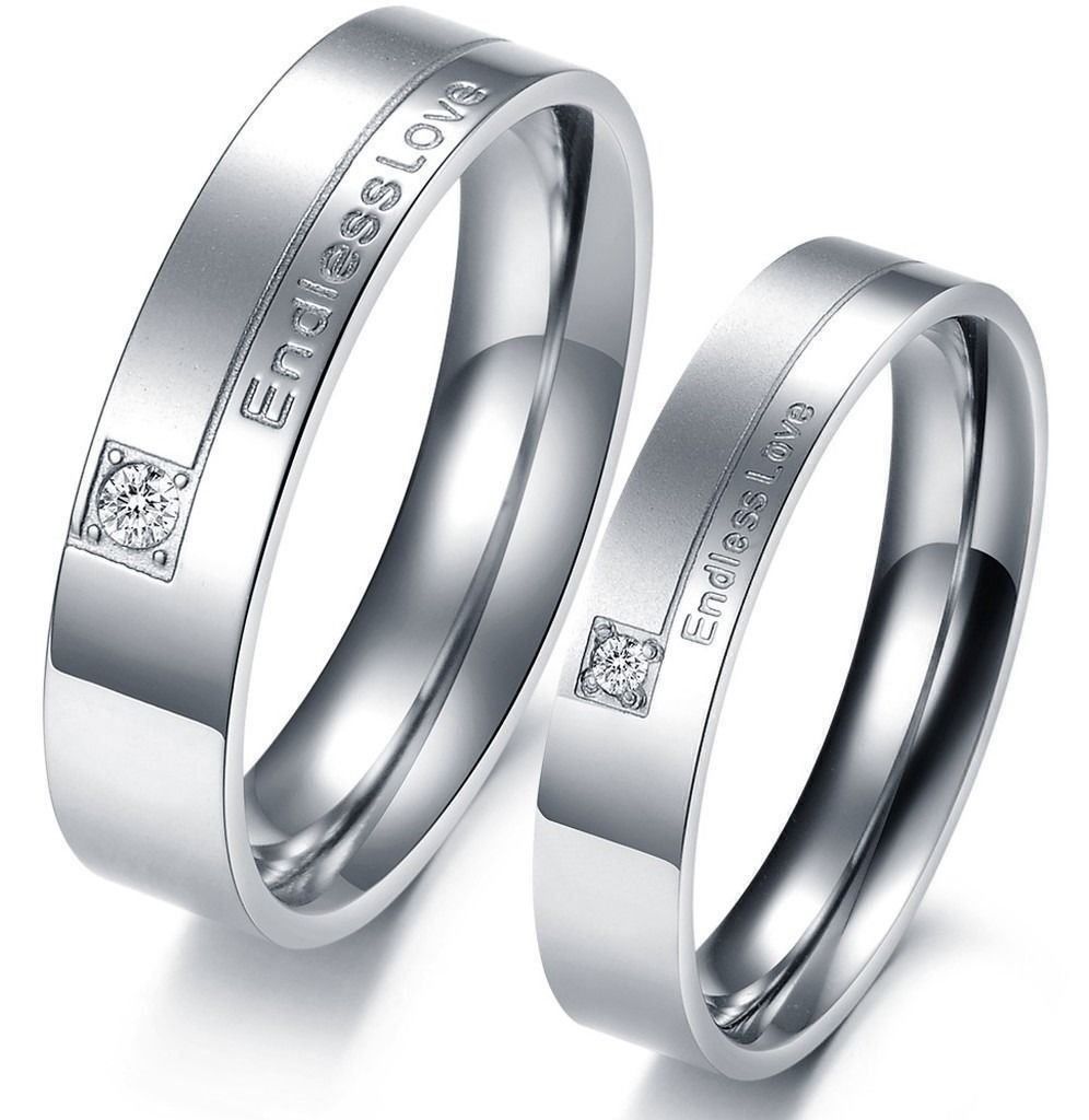 Anelli: 2 Ring Allianzring Endless Love Trauring Bague Alliance – Nuovo (secondo la descrizione) da Prilly venduto da ilyria73 1