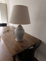 Table Lamp Porcelain Blue White Pattern with Shade