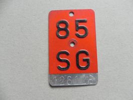 Velo Rad Nummer Velonummer 1985 SG 85 Nr. St.Gallen Geschenk