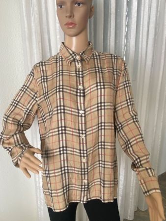 Perfekter Auftritt - stylische Karo 100% Seiden Bluse, M/L