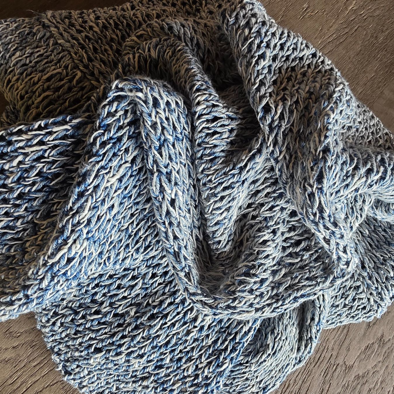 Maglioni & Felpe: 🐸 DENIM & CO LEINEN STRICKPULLOVER PULLOVER BLAU WEISS M – Usato da Môtier (Vully) venduto da Frogs 9