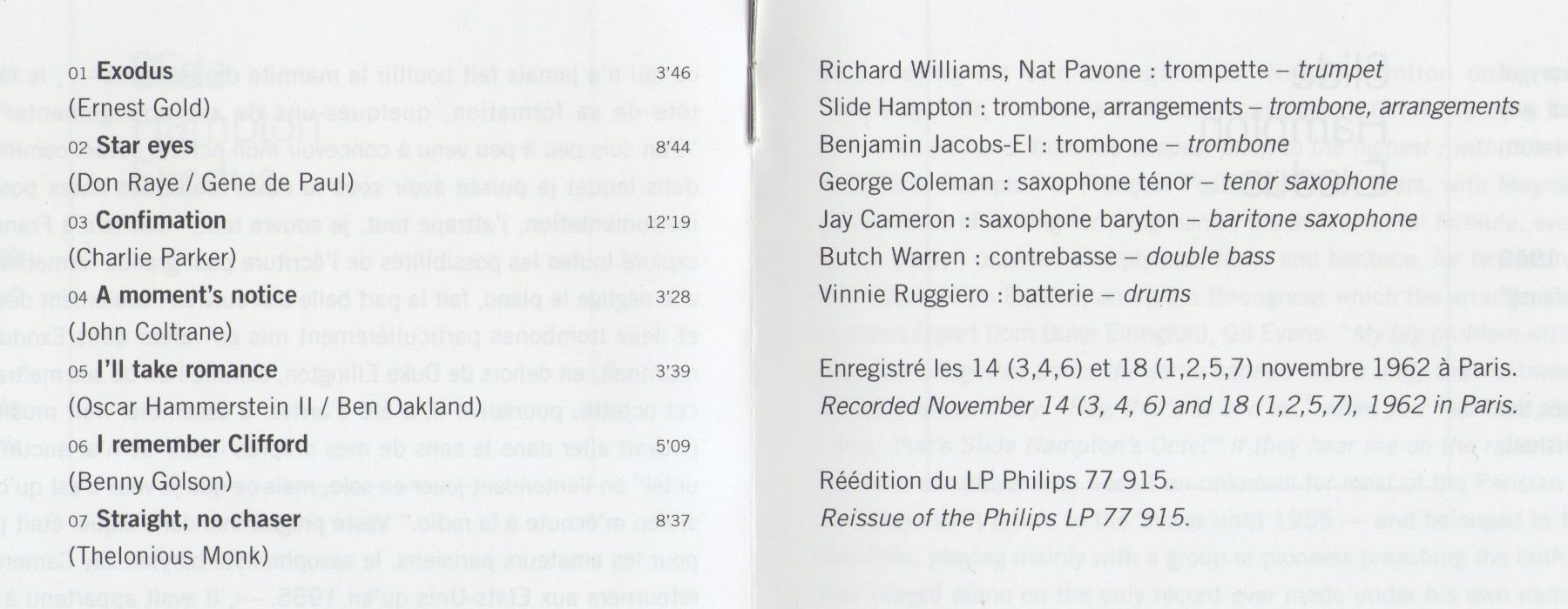 CD: SLIDE HAMPTON - EXODUS – Usato da Lausanne venduto da sbar224 2