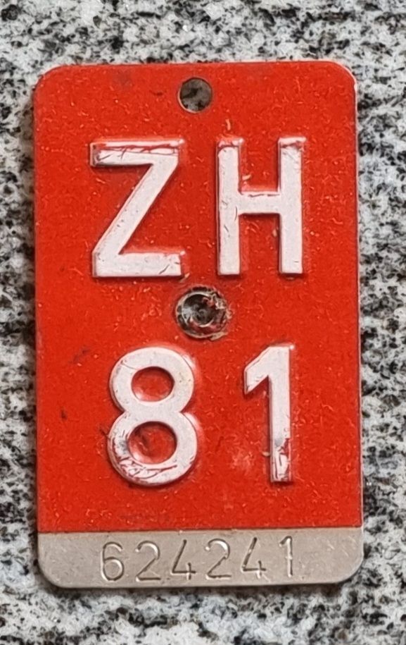 Ecriteaux: Velo - Nummer ZH 81 – D'occasion à Winterthur par Schoenesausholz