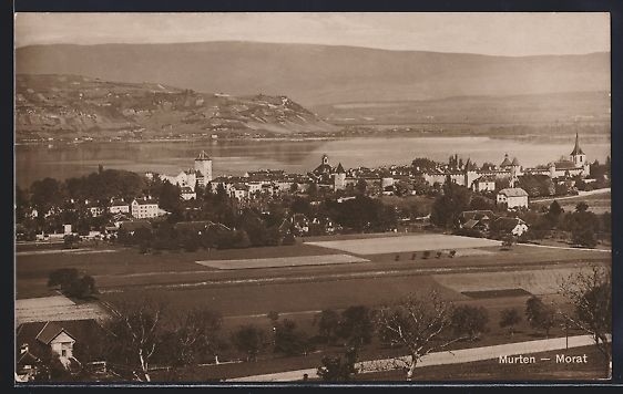 Cartoline postali: AK Murten / Morat, Teilansicht mit Burg – Usato da Berlin venduto da bartko-reher
