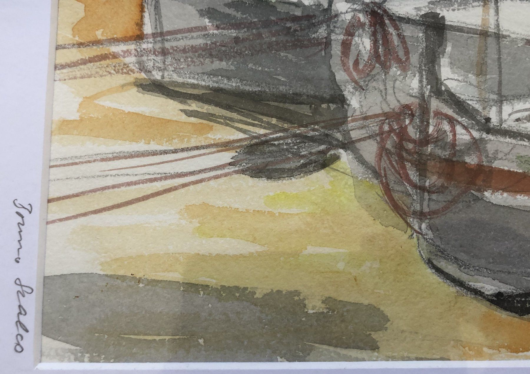 Gemälde: Bruno Scalco - Original Aquarell - "Hafen" – Gebraucht aus Schaffhausen von durruti 3