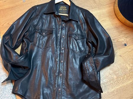Lederhemd /Jacke Iron Heart schwarz Gr.44 Neue 🤩🔝