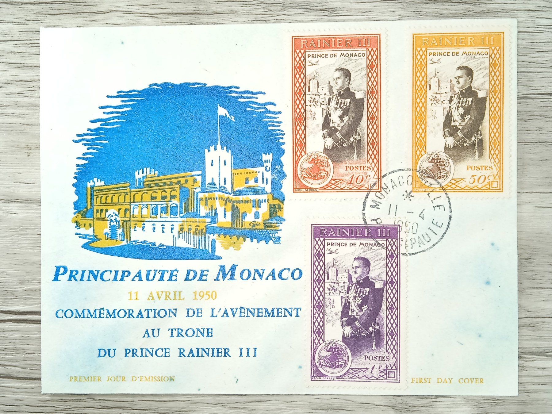 Tutti i francobolli: TR97 Enveloppe + Timbre Monaco 1950 – Usato da Cousset venduto da Patrick_Collections