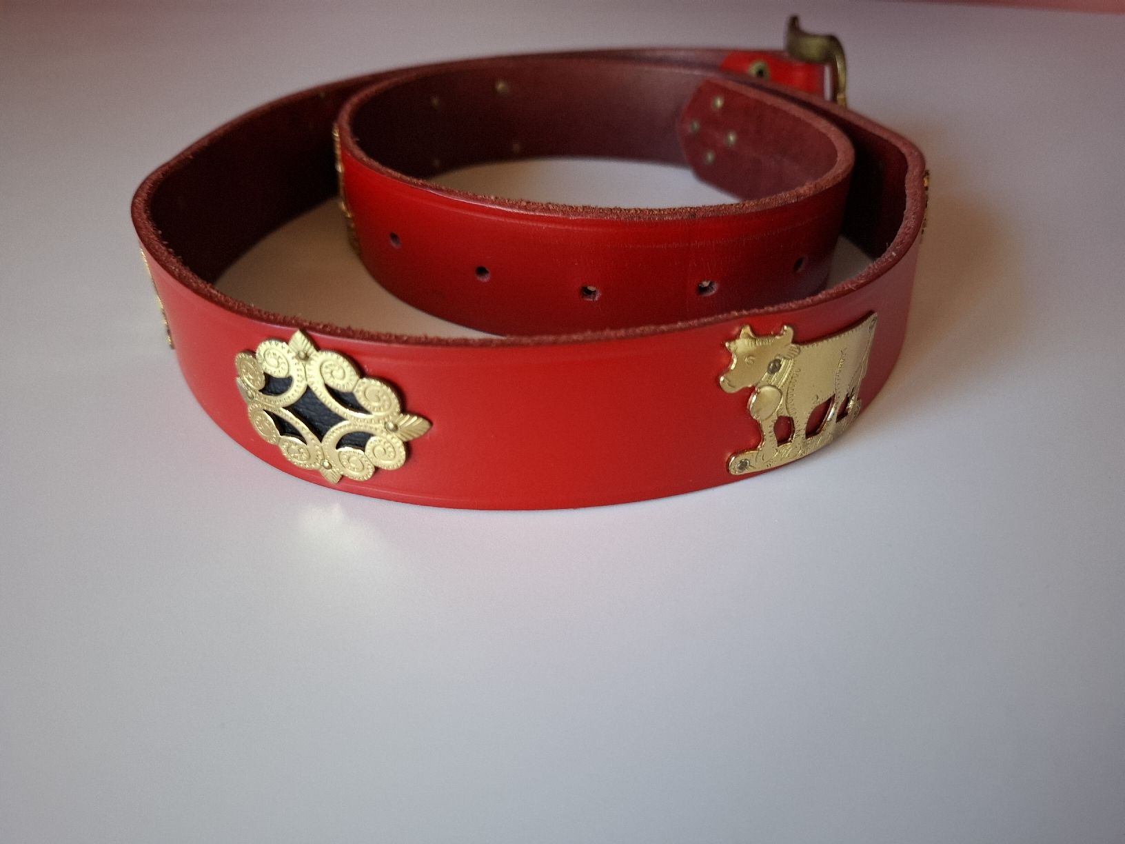 Cinture: Appenzeller Gurt Chüeligurt rot 95 cm – Usato da Ennetbaden venduto da Rosen1 2