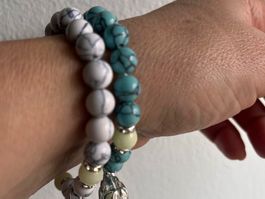 Armband-Set aus Naturstein 15-22cm. Neu