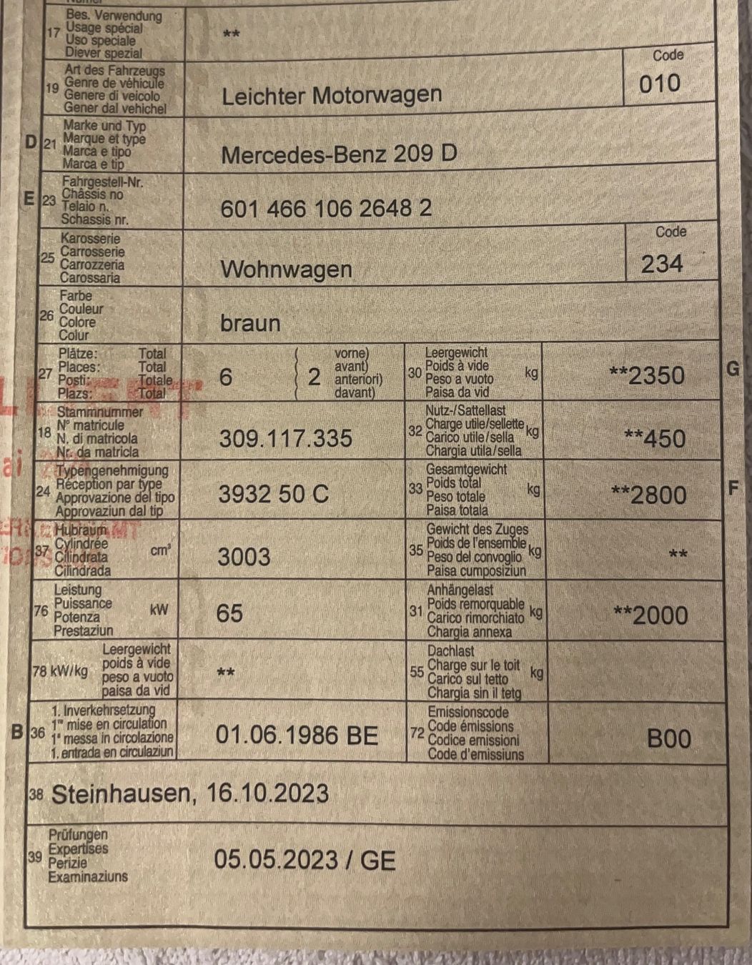 Westfalia Veicoli da campeggio: Mercedes Marco Polo, Oldtimer , Automatik – Usato da Schlieren venduto da Debi1953 8