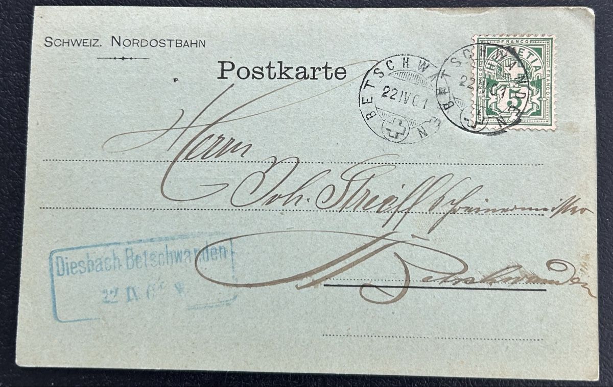Alle Briefmarken: Avis Karte Diesbach Betschwanden – Gebraucht aus Horw von Tellbub