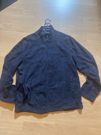 Veste polaire zippée bleu marine, bon état général L 