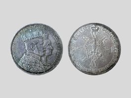 ⚠️ AB 1.- Preußen Krönungstaler 1861 Wilhelm&Augusta Silber