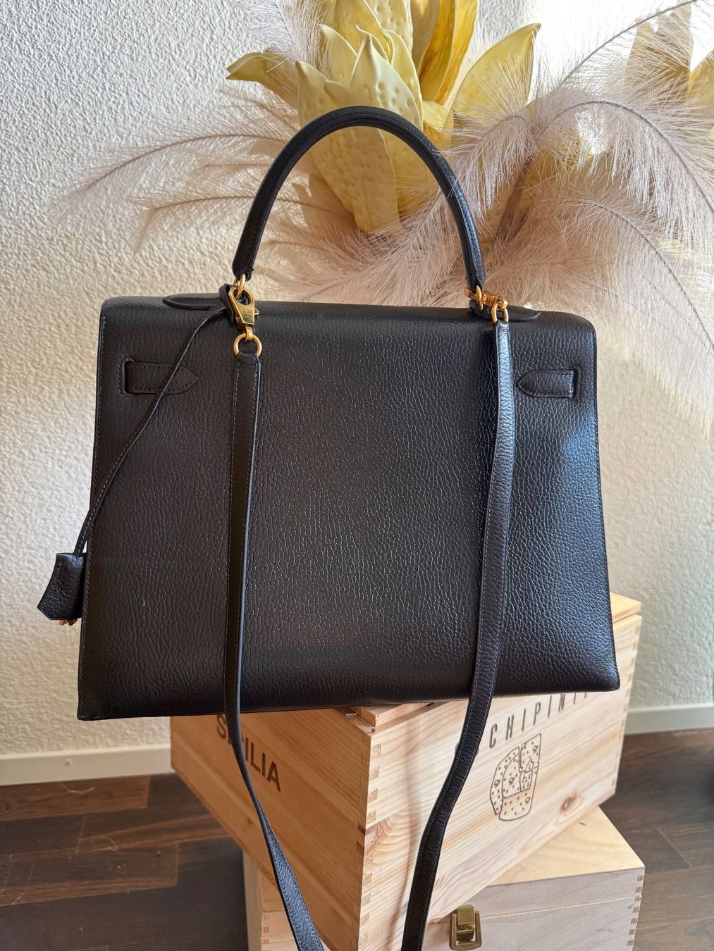 Hermès Taschen für Damen: Hermès Kelly 35 / black Ardennes leather – Gebraucht aus Olten von ale_nb2x 3