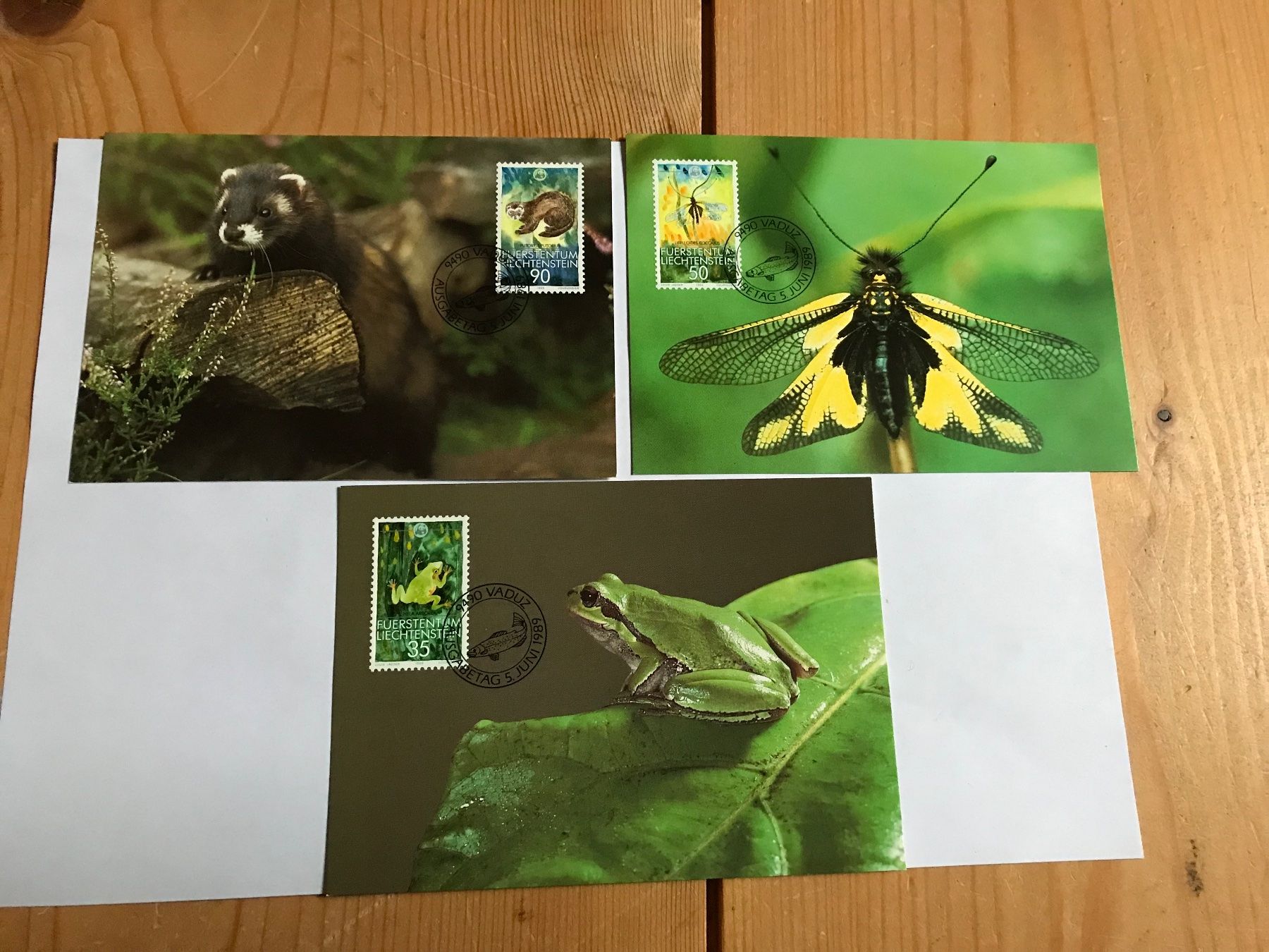 Tutti i francobolli: briefmarken FL 3 karten 5 juni 1989 – Usato da liestal venduto da makai05