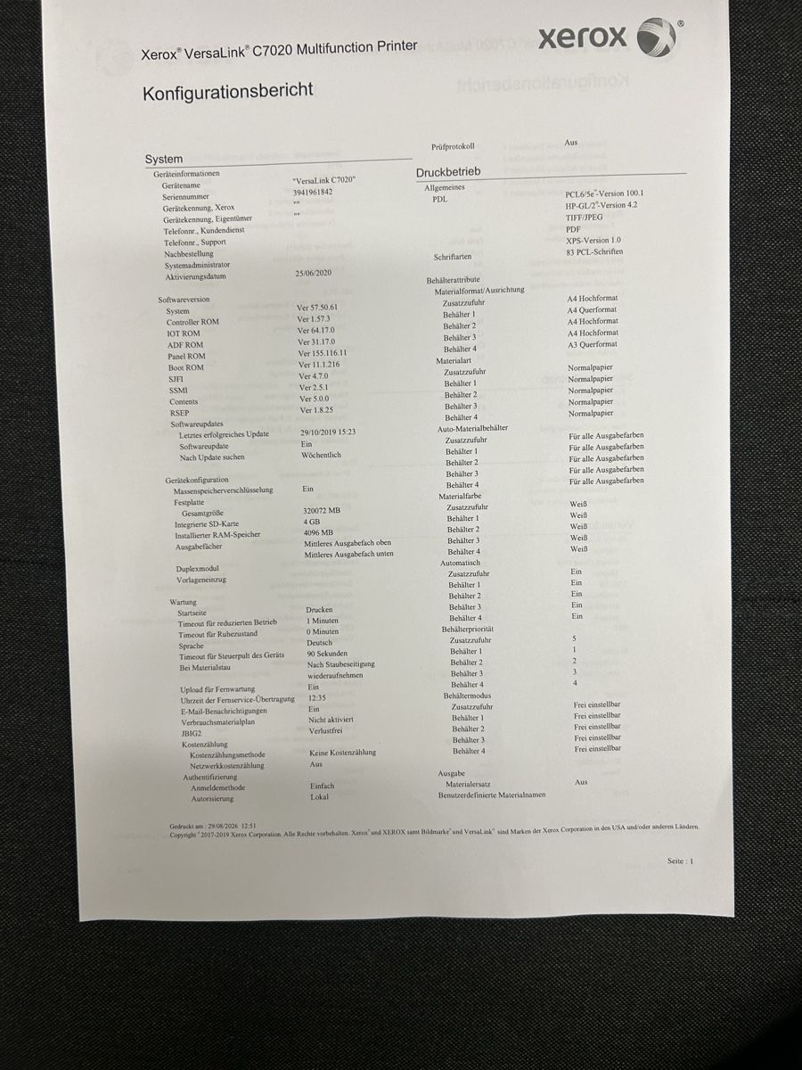 Xerox Fotocopiatrici: Multifunktionsdrucker Xerox VersaLink C7020 gebraucht – Usato da Dietikon venduto da Vertex_Global 7