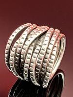 Massiver 925 Silber Designer Ring mehrreihig Wickelring 57cm