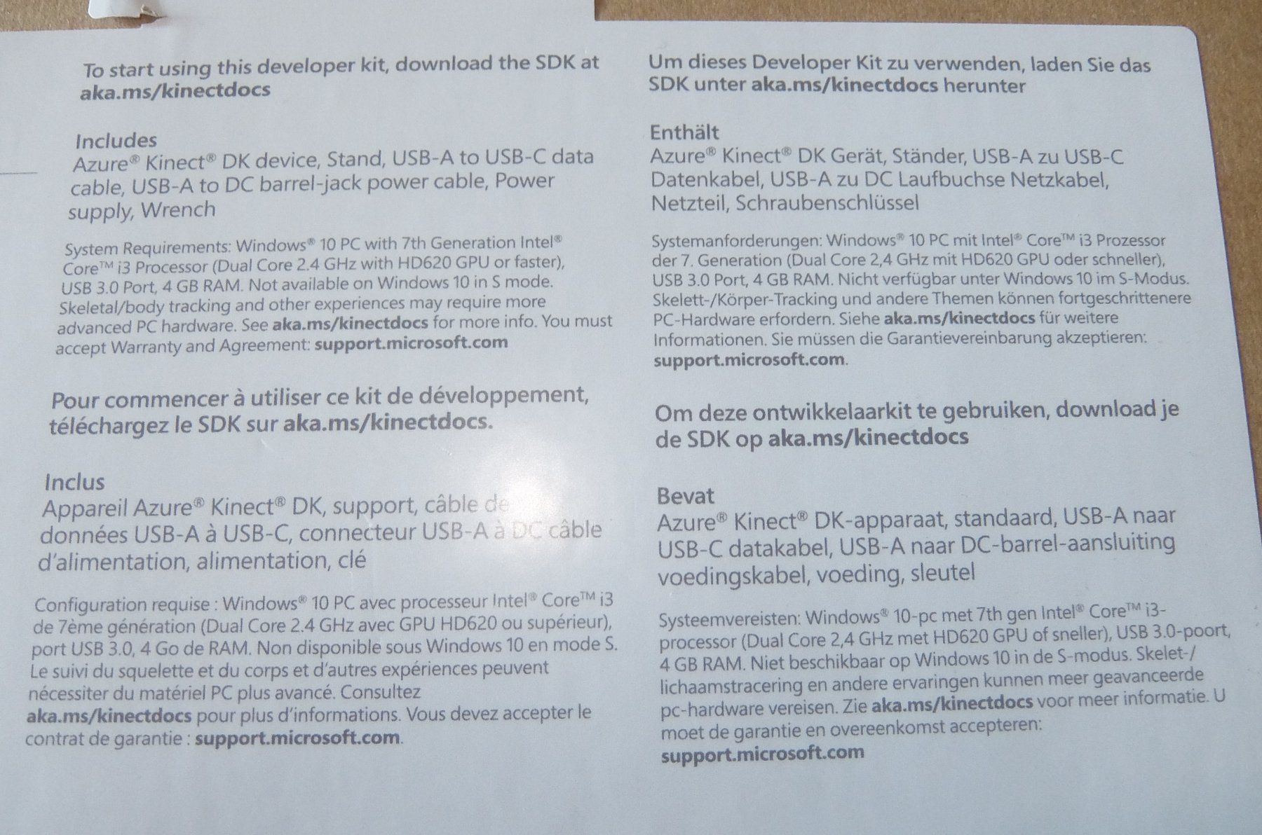 Microsoft Webcams: Microsoft Azure Kinect DK Tiefenkamera 3D Sensor – Gebraucht aus Basel von Elektronik_Markt 4