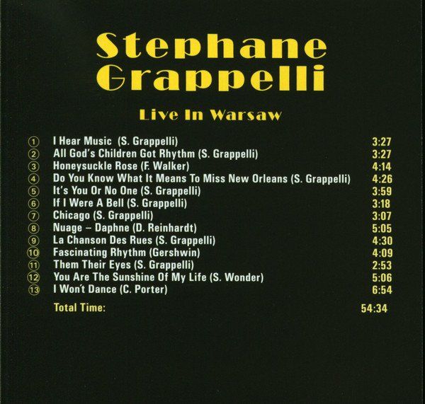 CDs: Stéphane Grappelli NUAGE-DAPHNE Live In Warsaw McCoy TynerCD – Gebraucht aus Kandergrund von Sososo 3