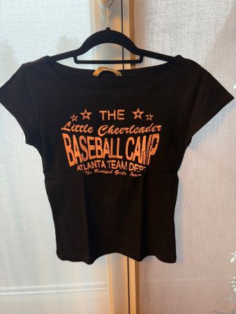 T-shirt noir imprimé Cheerleader Baseball Camp taille S