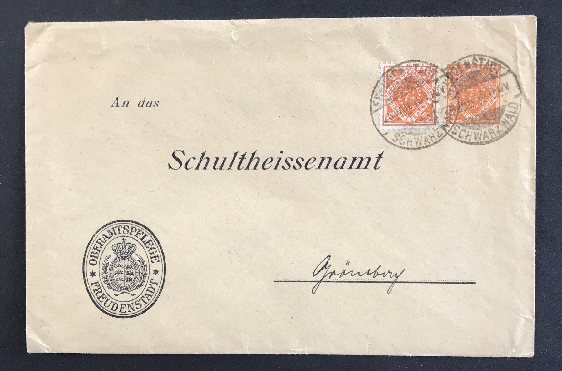 Alle Briefmarken: ANTIKER BRIEFUMSCHLAG FREUDENSTADT – Gebraucht aus Ostermundigen von Kari1937