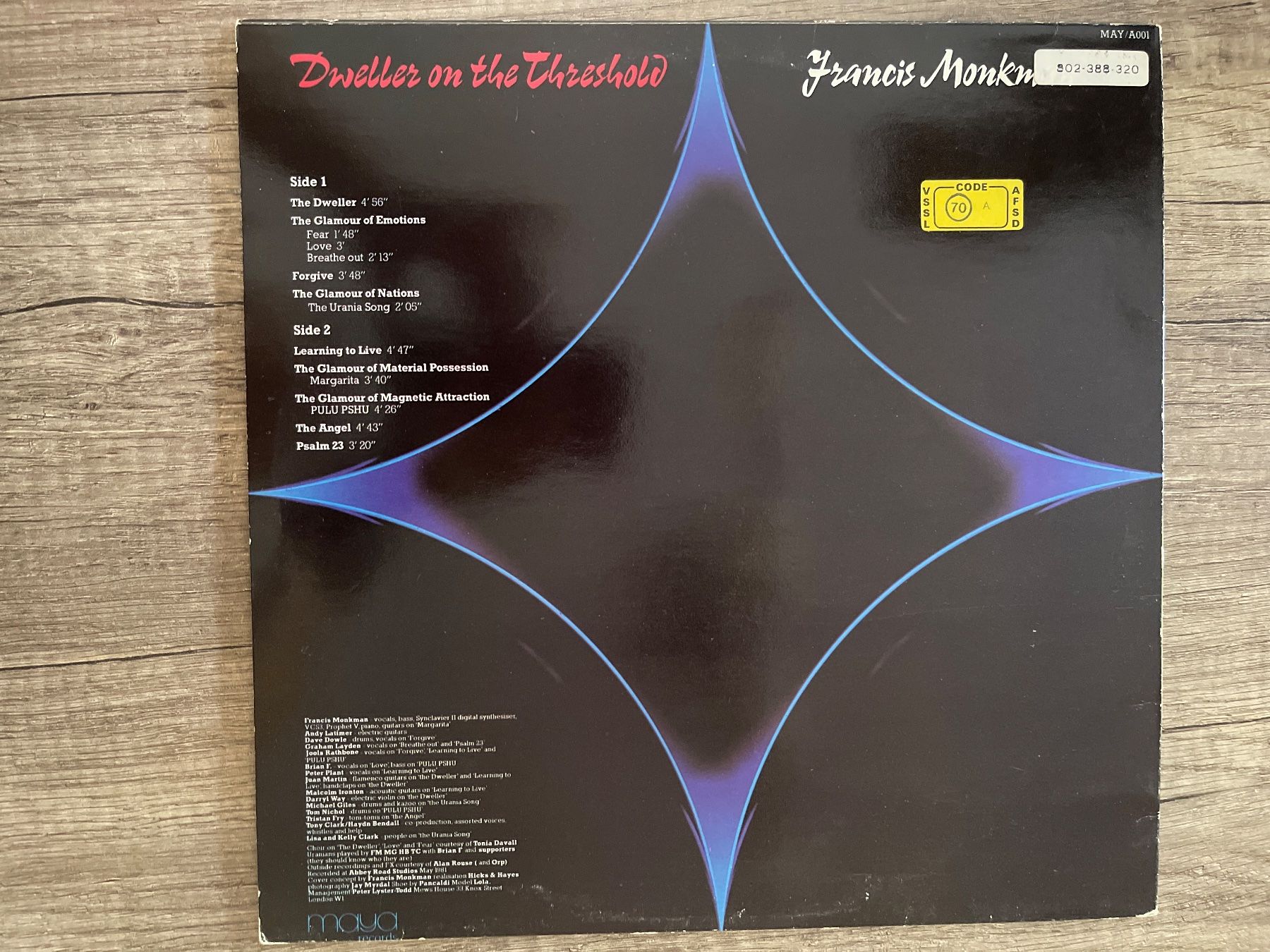 Dischi in vinile: A367/Francis Monkman - Dweller on the Threshold – Usato da Frutigen venduto da Philippe_jsp 1