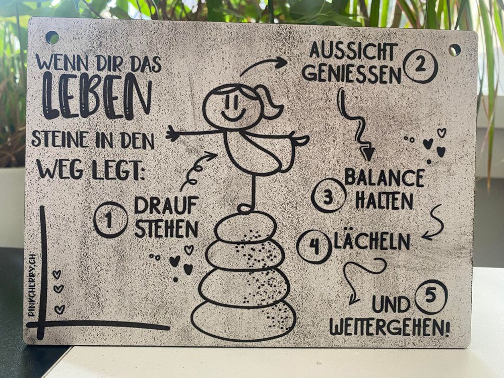 WENN DIR DAS LEBEN STEINE IN DEN WEG LEGT SCHILD Kaufen auf Ricardo