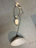 Deckenlampe Zugschalter Weissglas Messing