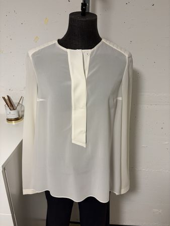 Bluse Brunello Cucinelli weiss Seide Grösse S neuwertig