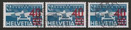 Flugpost Ausgaben Nr. F24, F24a + F24d : KP 985.--