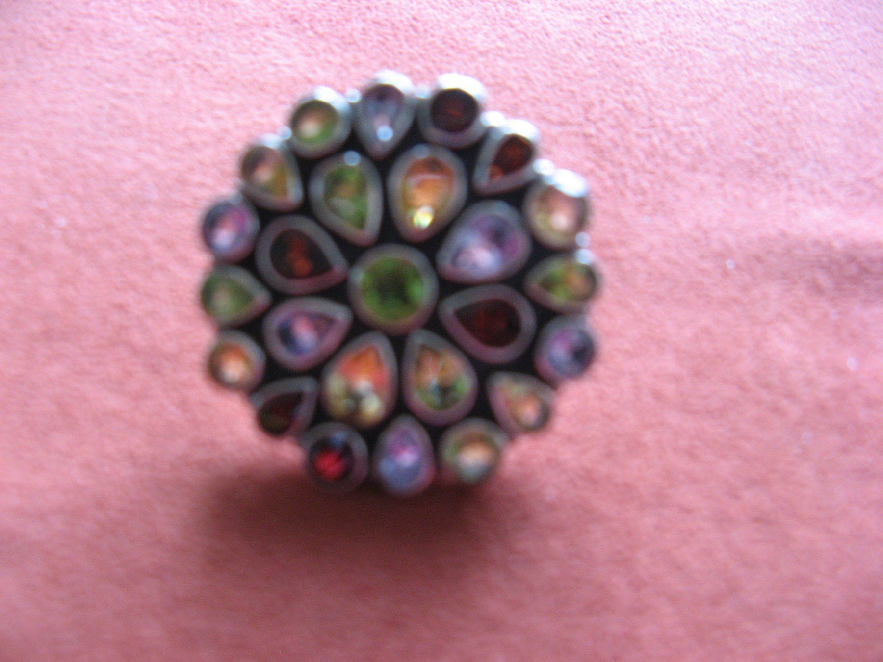 Ringe: Silberring mit Peridot, Granat, Zitrin, Amethyst – Neu (gemäss Beschreibung) aus Zürich von apil