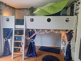 Schwedisches Hochbett Kinderbett mit viel Platz