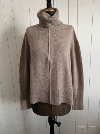 opus Langarm Rollkragen Pullover hellbraun mit Sprinkeln  38